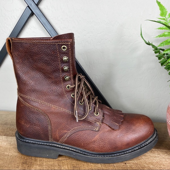 SOLD Rhino Leather Western Style Work Boots - Picture 6 of 16